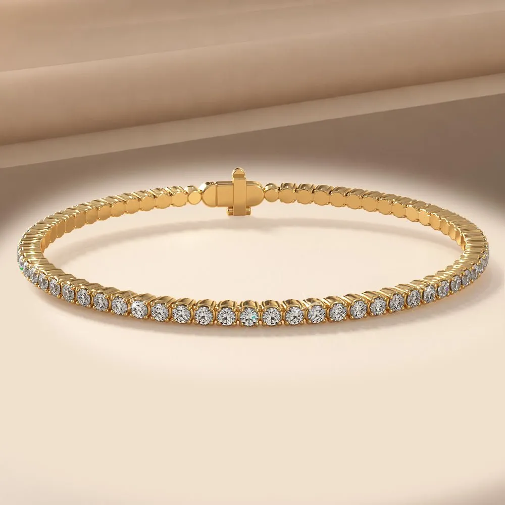 Brilliant Cut Round Flexible Bangle Diamond  with 2.46 ct.(finished) 2.2mm