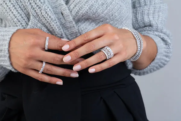 BRILLIANT ROUND CUT ETERNITY BAND - 3 MM - FINISHED IN PURE PLATINUM
