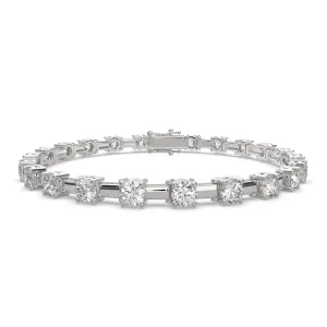 Brunhilde Round Cut Diamond Tennis Bracelet Prong Set (6 ctw)