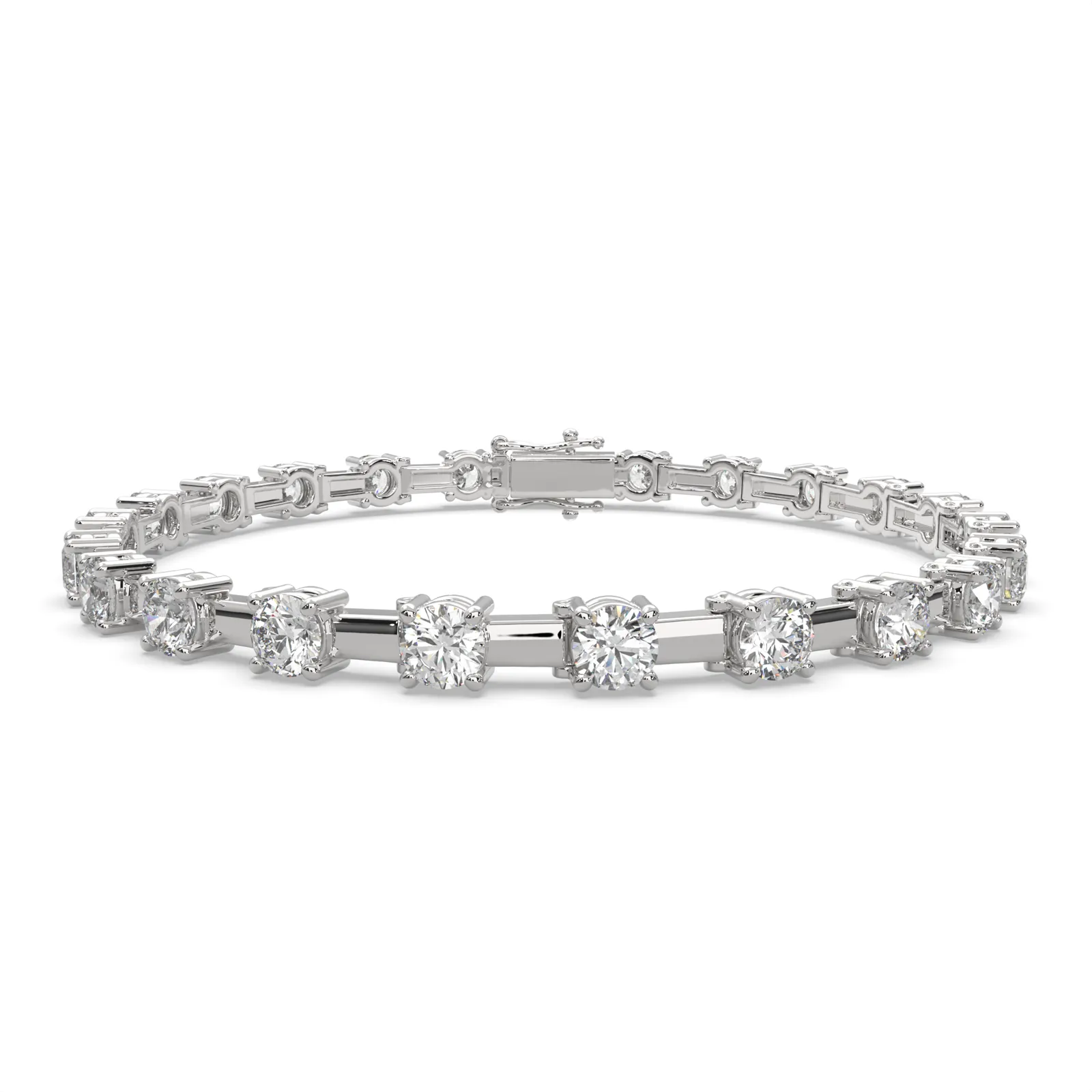 Brunhilde Round Cut Diamond Tennis Bracelet Prong Set (6 ctw)