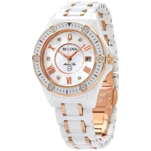 Bulova Marine Star Quartz Diamond Ladies Watch 98R241