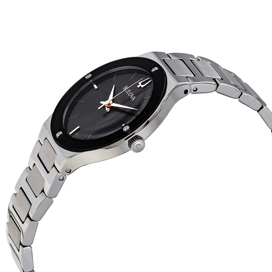 Bulova Millennia Black Mother of Pearl Dial Ladies Watch 96R231