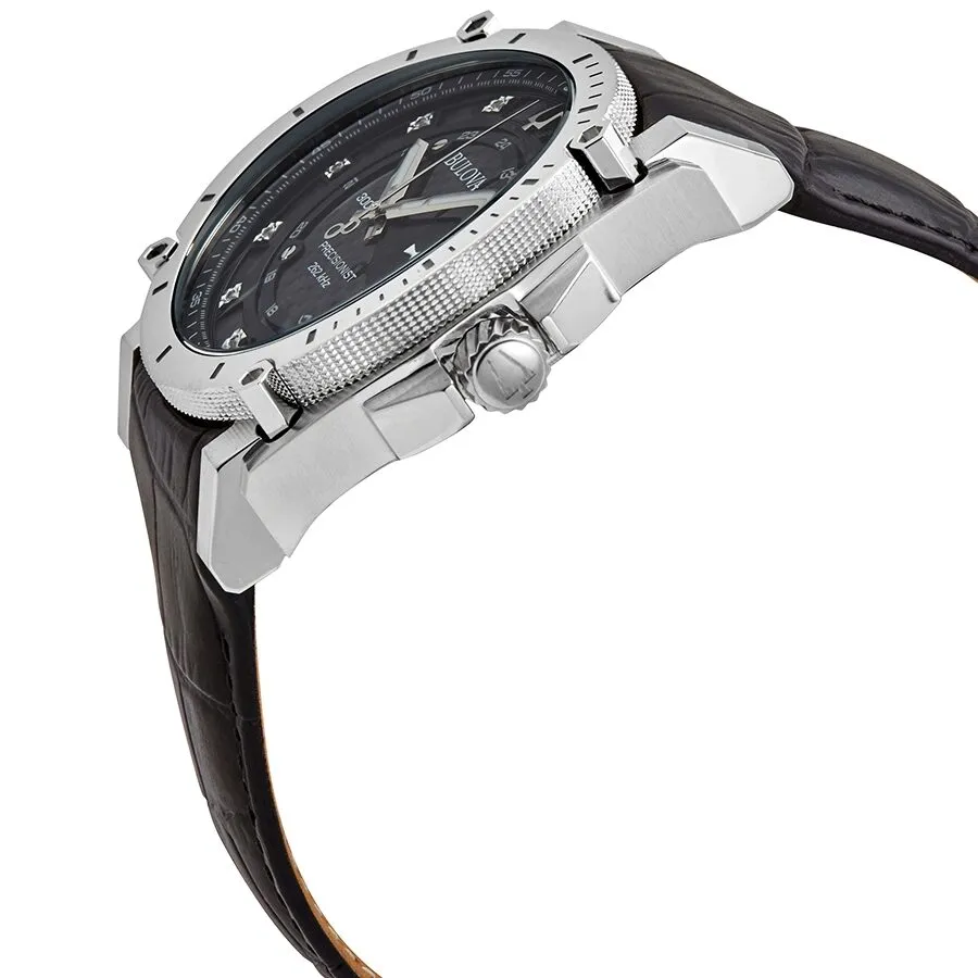 Bulova Precisionist Quartz Diamond Black Dial Men's Watch 96D147