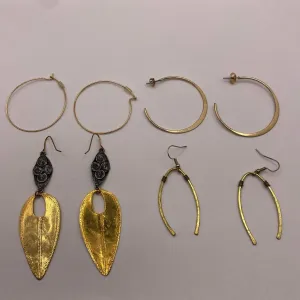 Bundle of 4 Pairs Gold Fashion Earrings
