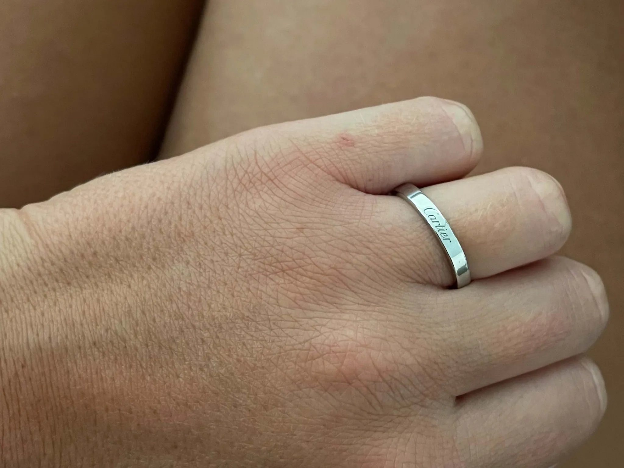 C De Cartier Wedding Band in Platinum