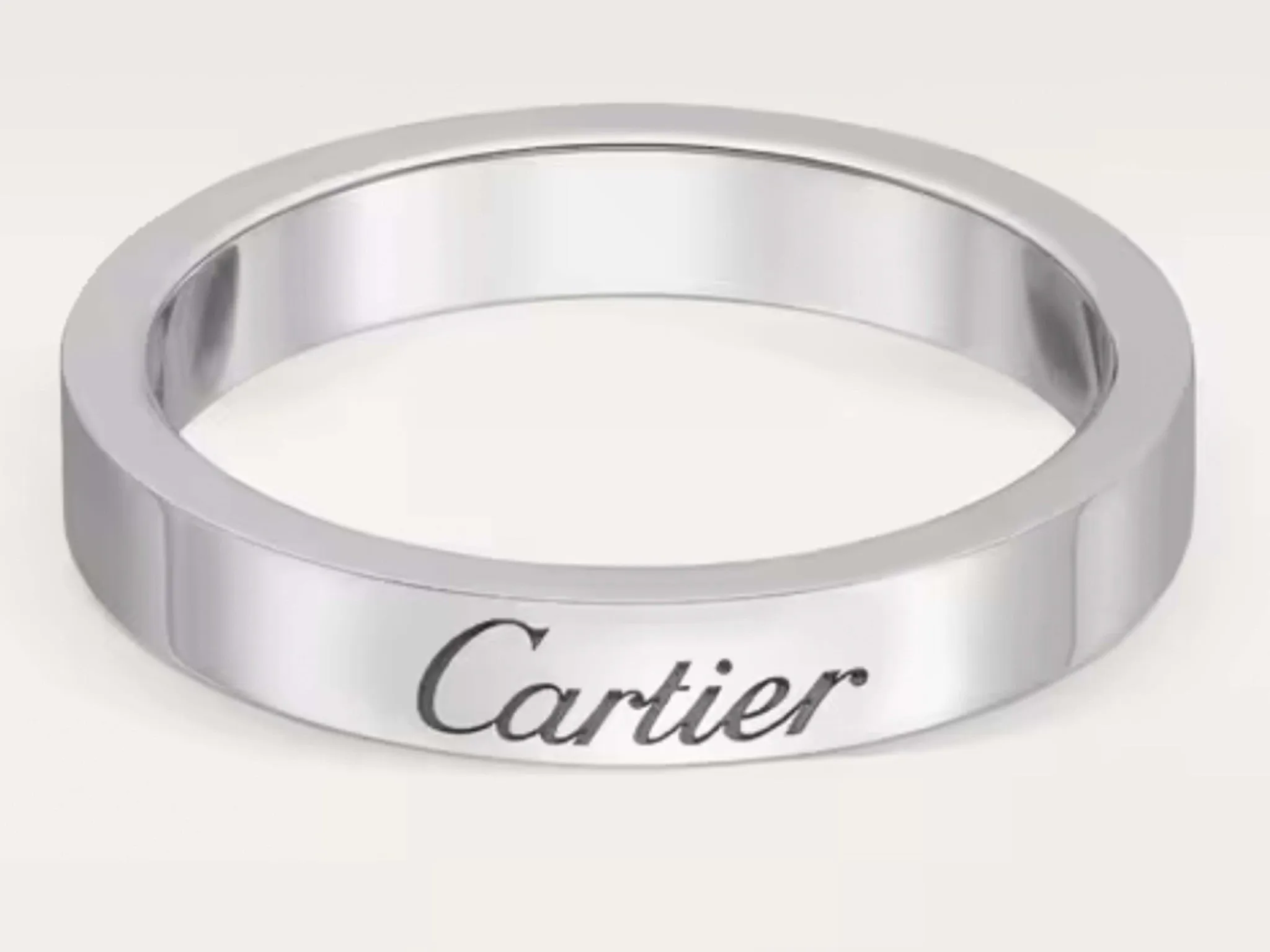 C De Cartier Wedding Band in Platinum