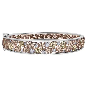 Canadian Diamond Autumn Leaves Bangle Bracelet