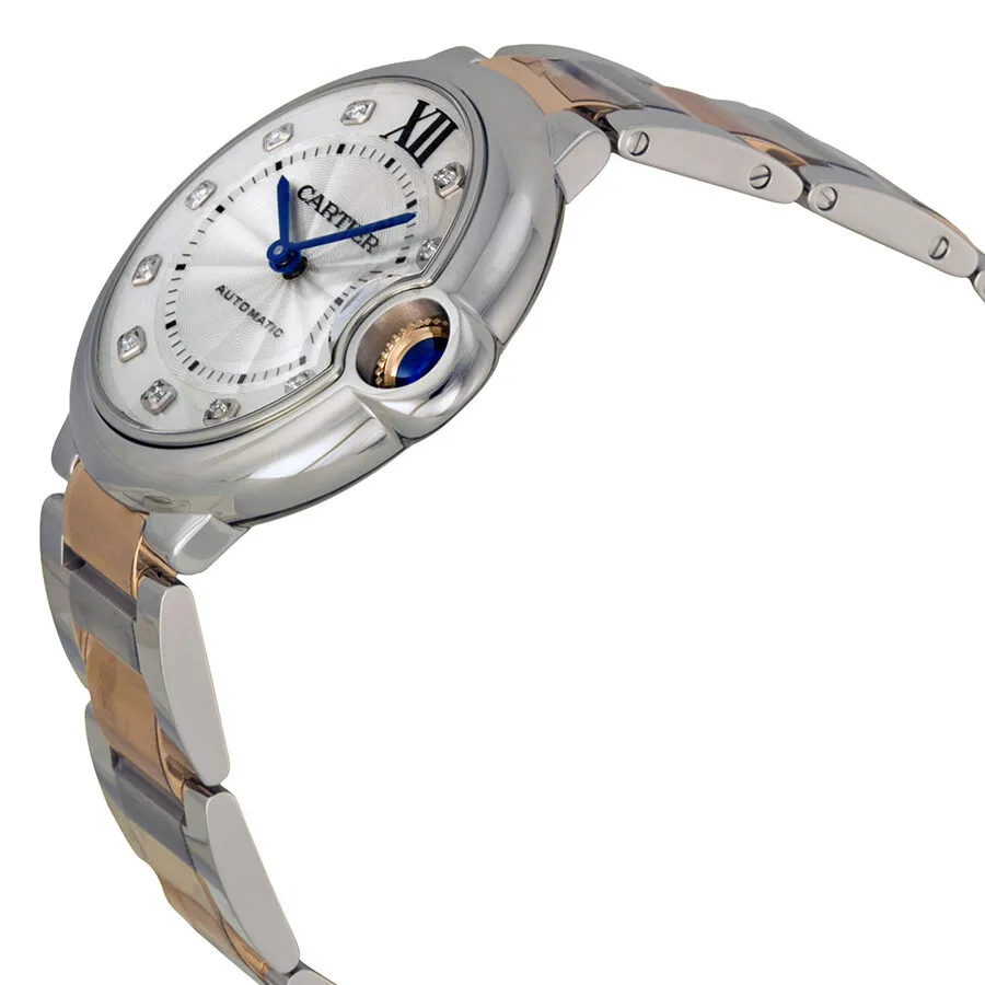 Cartier Ballon Bleu Silver Dial Steel and 18kt Rose Gold Unisex Watch WE902031