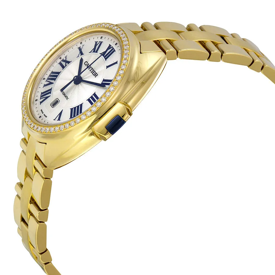 Cartier Cle Flinque Dial 18kt Yellow Gold Ladies Watch WJCL0004