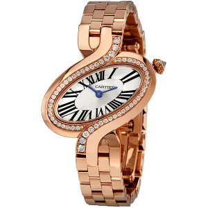 Cartier Delices De Cartier Small 18 Carat Rose Gold Ladies Watch WG800003