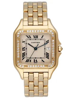 Cartier Panthere Large Size Diamond 18K Yellow Gold Watch