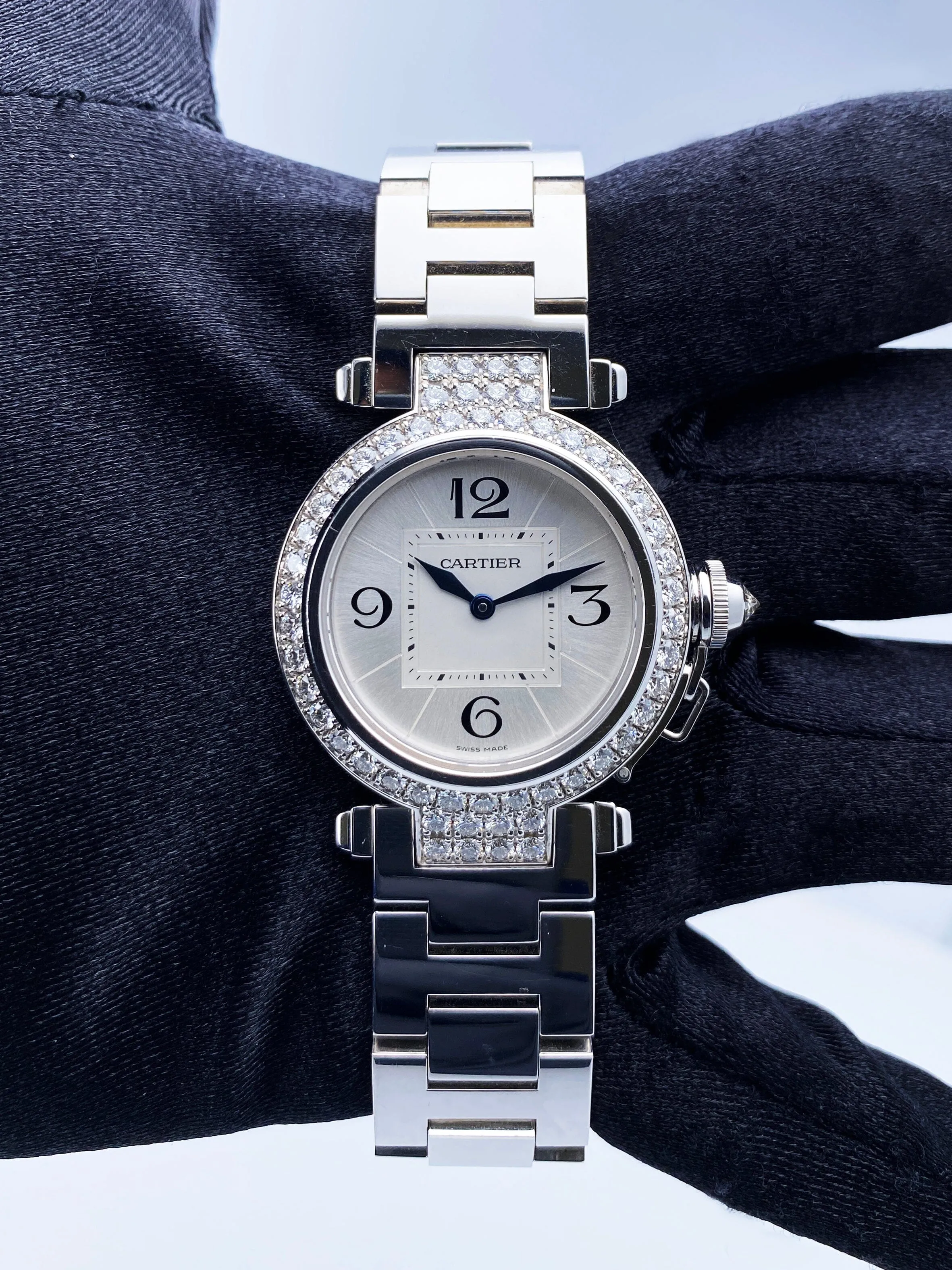 Cartier Pasha WJ11924G Rhodiumized White Gold Ladies Watch