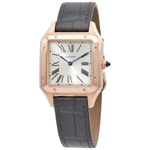 Cartier Santos-Dumont 18kt Rose Gold Silver Dial Men's Large Watch WGSA0021