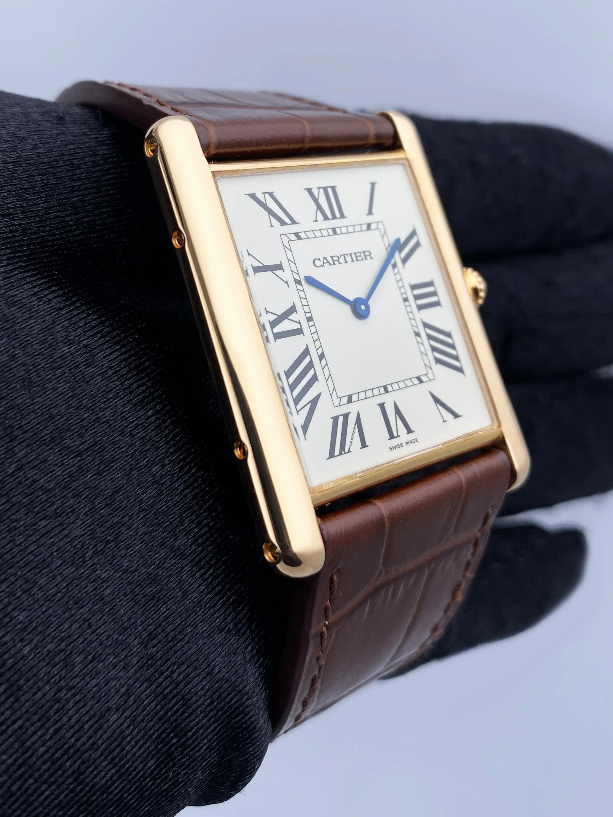 Cartier Tank Louis XL W1560017 18K Rose Gold Mens Watch Box Papers