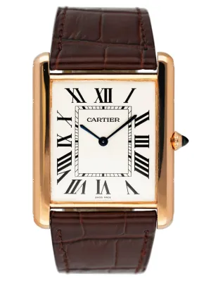 Cartier Tank Louis XL W1560017 18K Rose Gold Mens Watch Box Papers