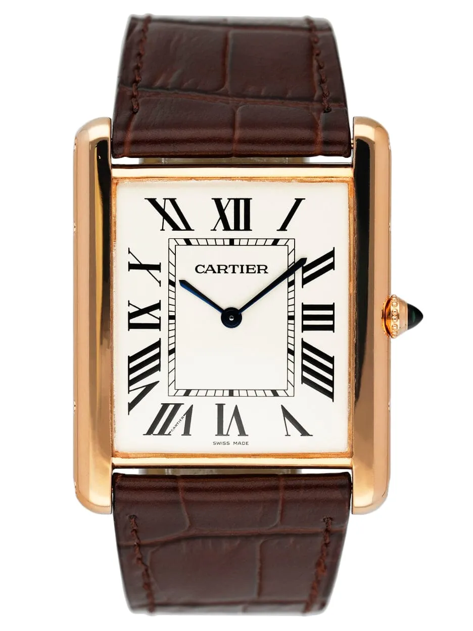 Cartier Tank Louis XL W1560017 18K Rose Gold Mens Watch Box Papers