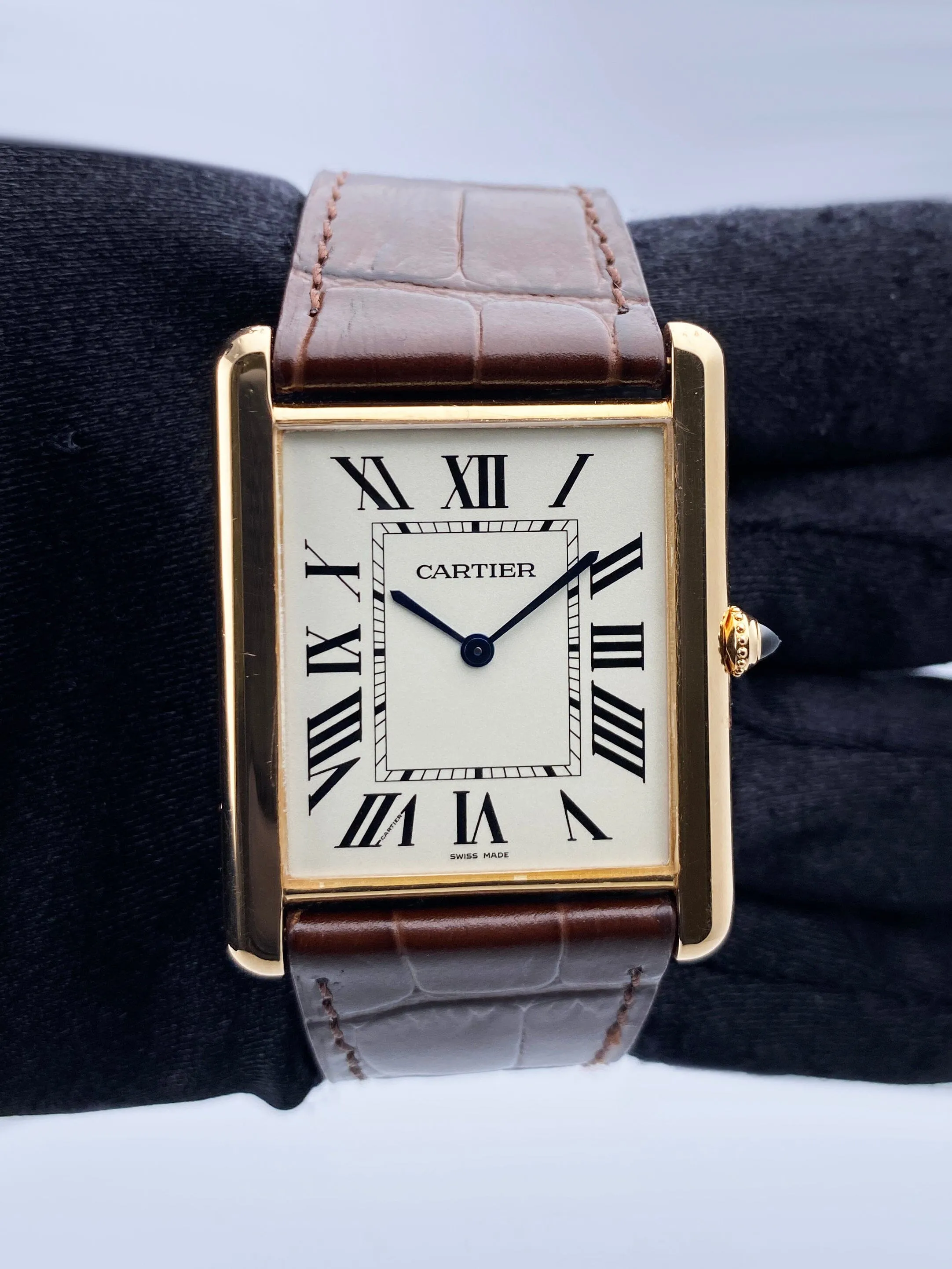 Cartier Tank Louis XL W1560017 18K Rose Gold Mens Watch Box Papers