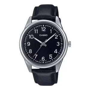 Casio Black Leather Strap Black Dial Quartz Watch for Gents - MTP-V005L-1B4UDF
