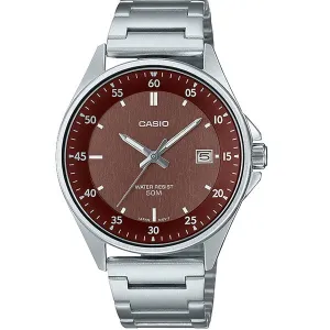 Casio Silver Stainless Steel Brown Dial Quartz Watch for Gents - MTP-E705D-5EVDF