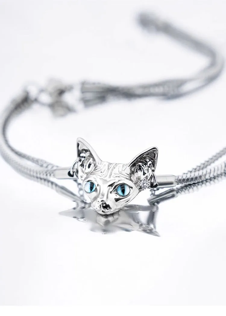 Cat Pendant Necklace Clavicle Chain
