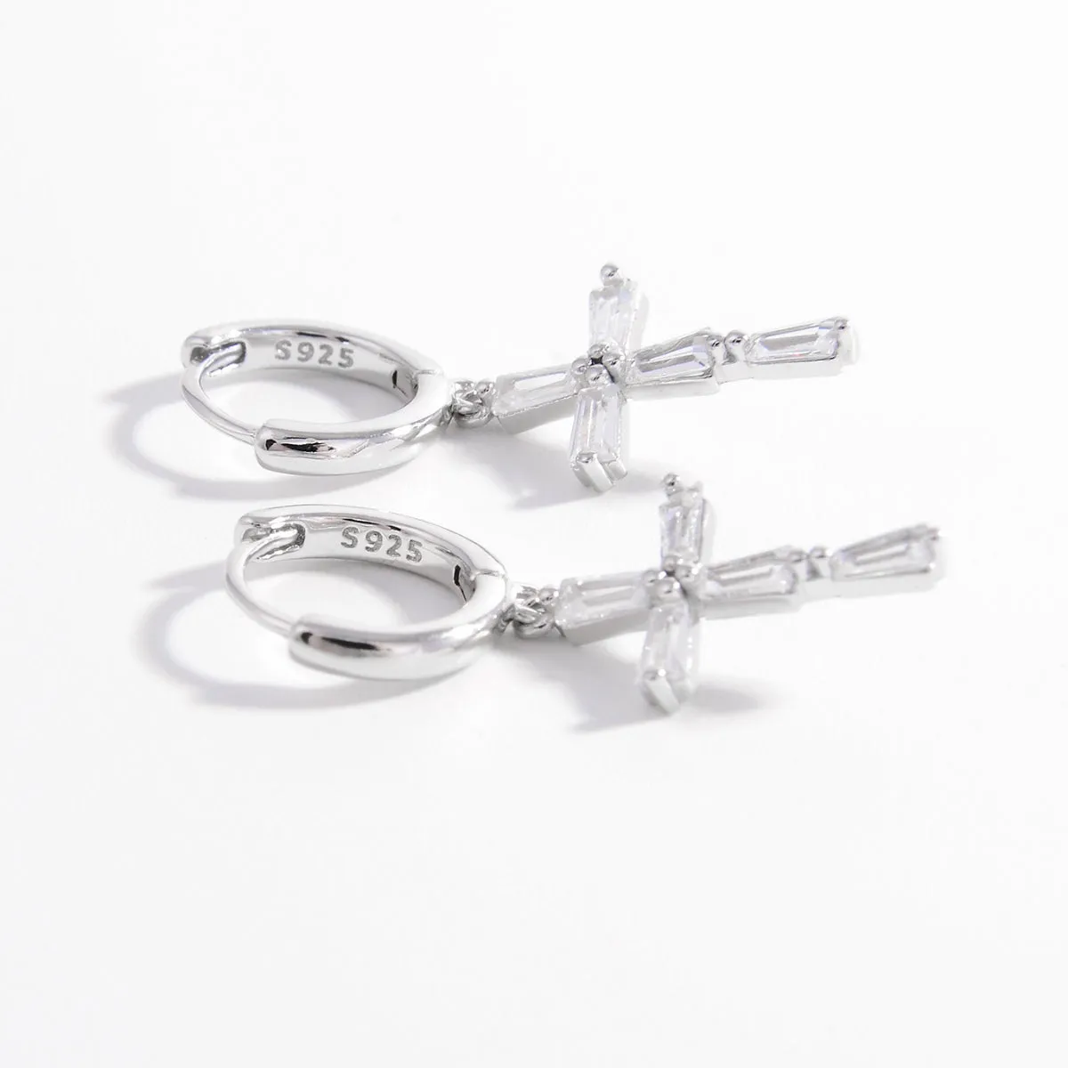 Celestial Grace Zircon Cross Earrings
