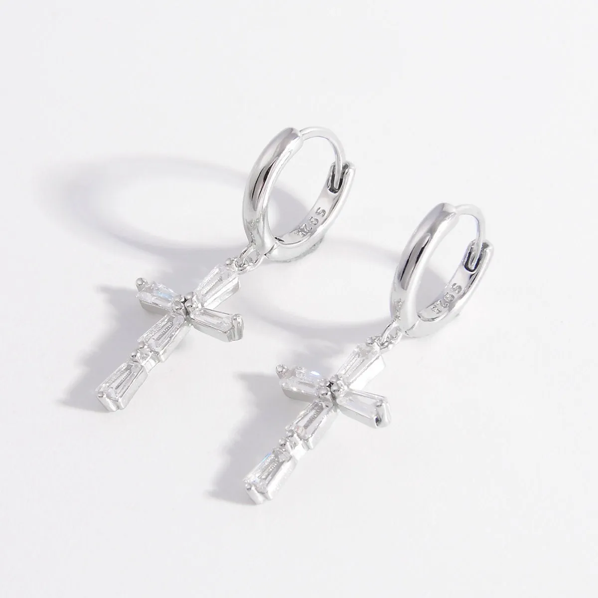 Celestial Grace Zircon Cross Earrings