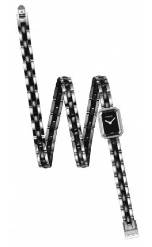 Chanel Premiere Black Dial Ceramic and Steel Diamond Ladies Watch H3058