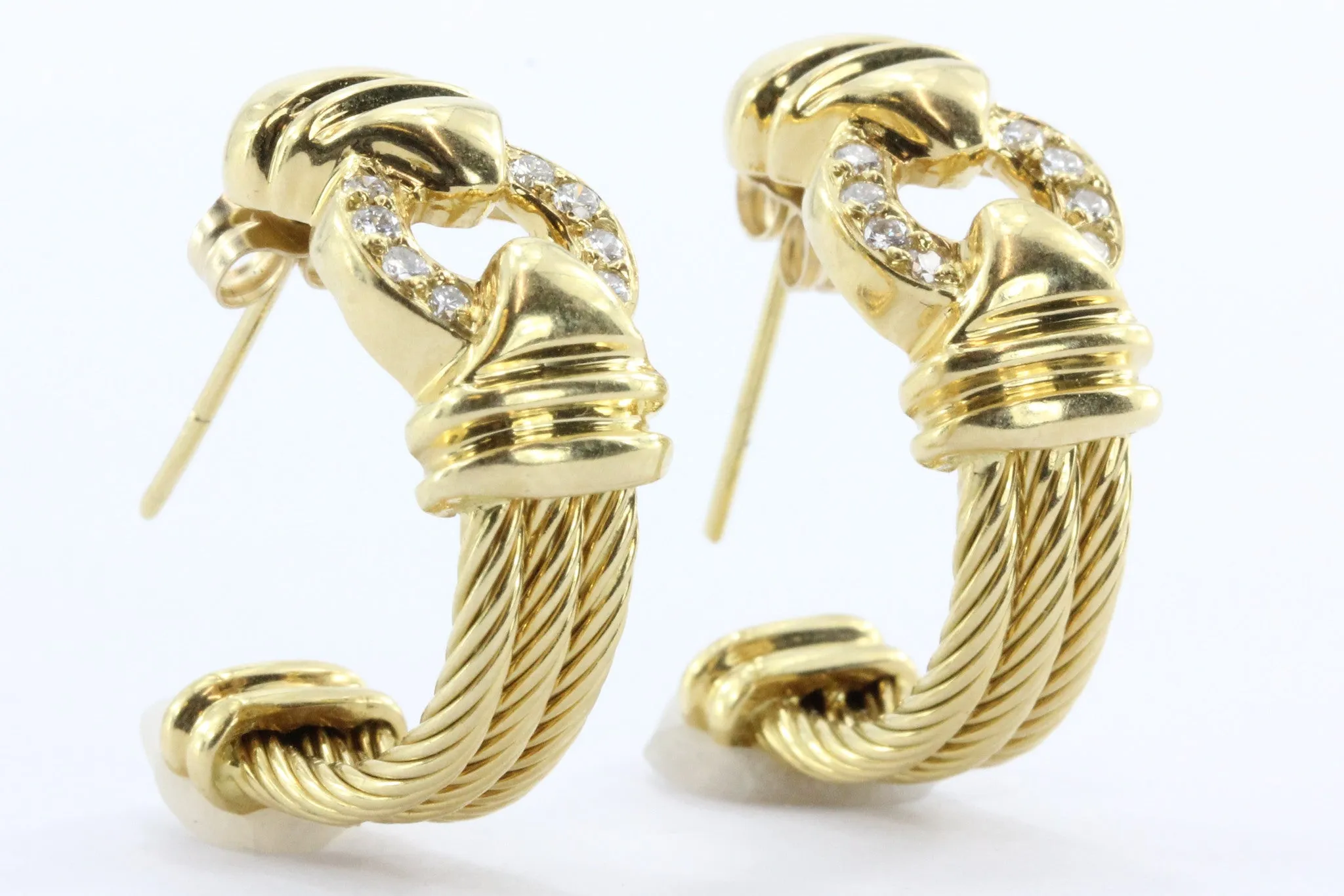 Charriol 18k Gold & Diamond Earrings