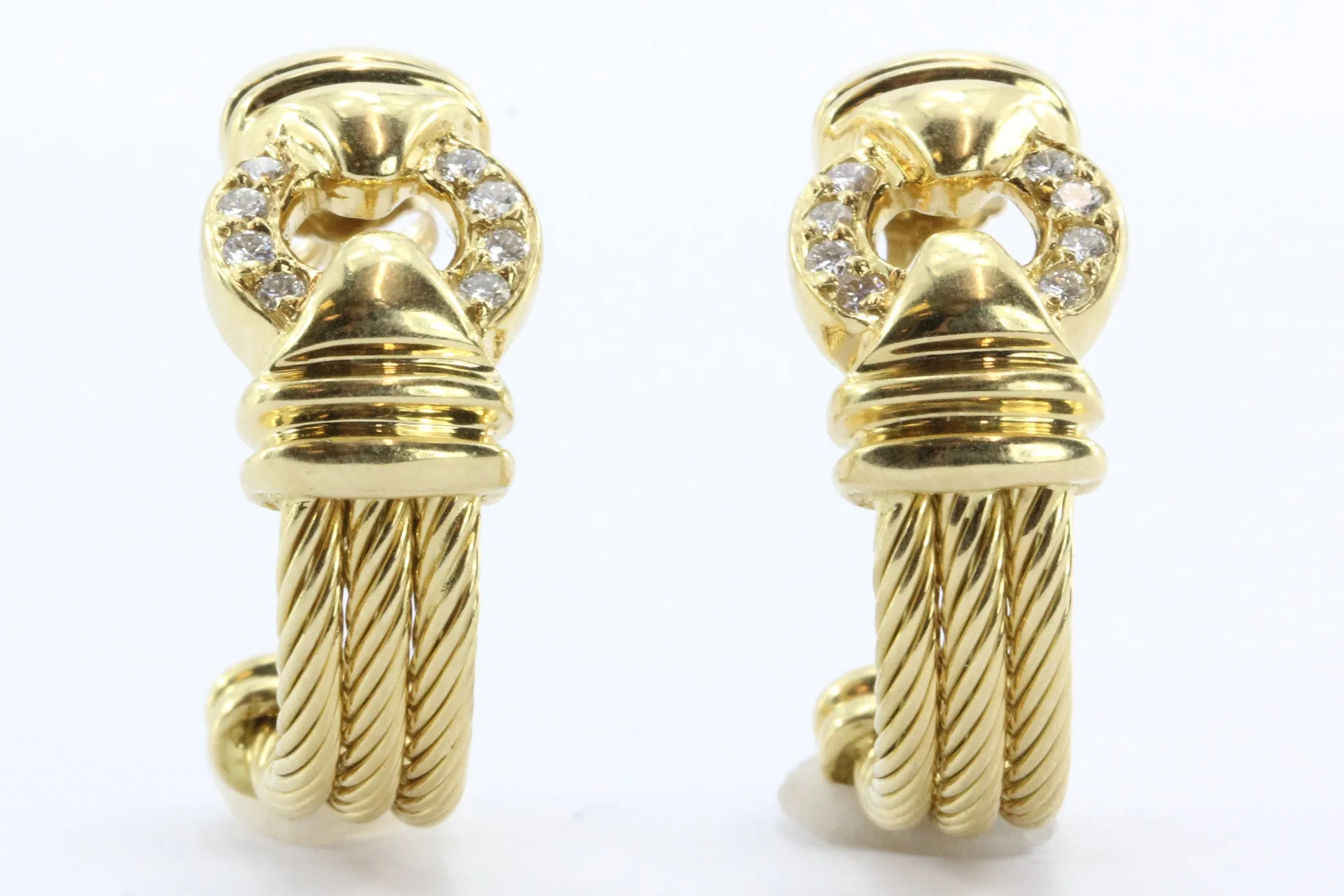 Charriol 18k Gold & Diamond Earrings