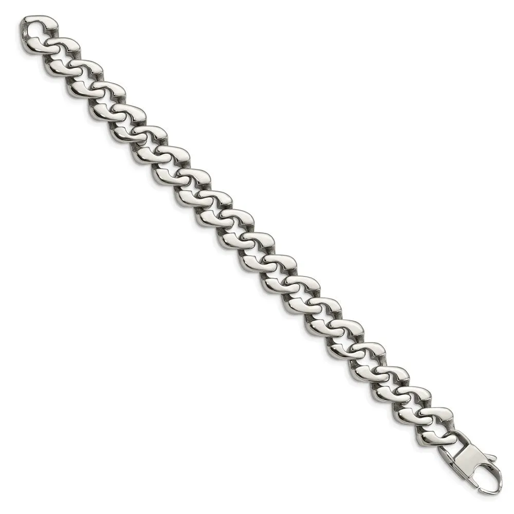 Chisel Stainless Steel Polished 8.5 inch Fancy Link Bracelet