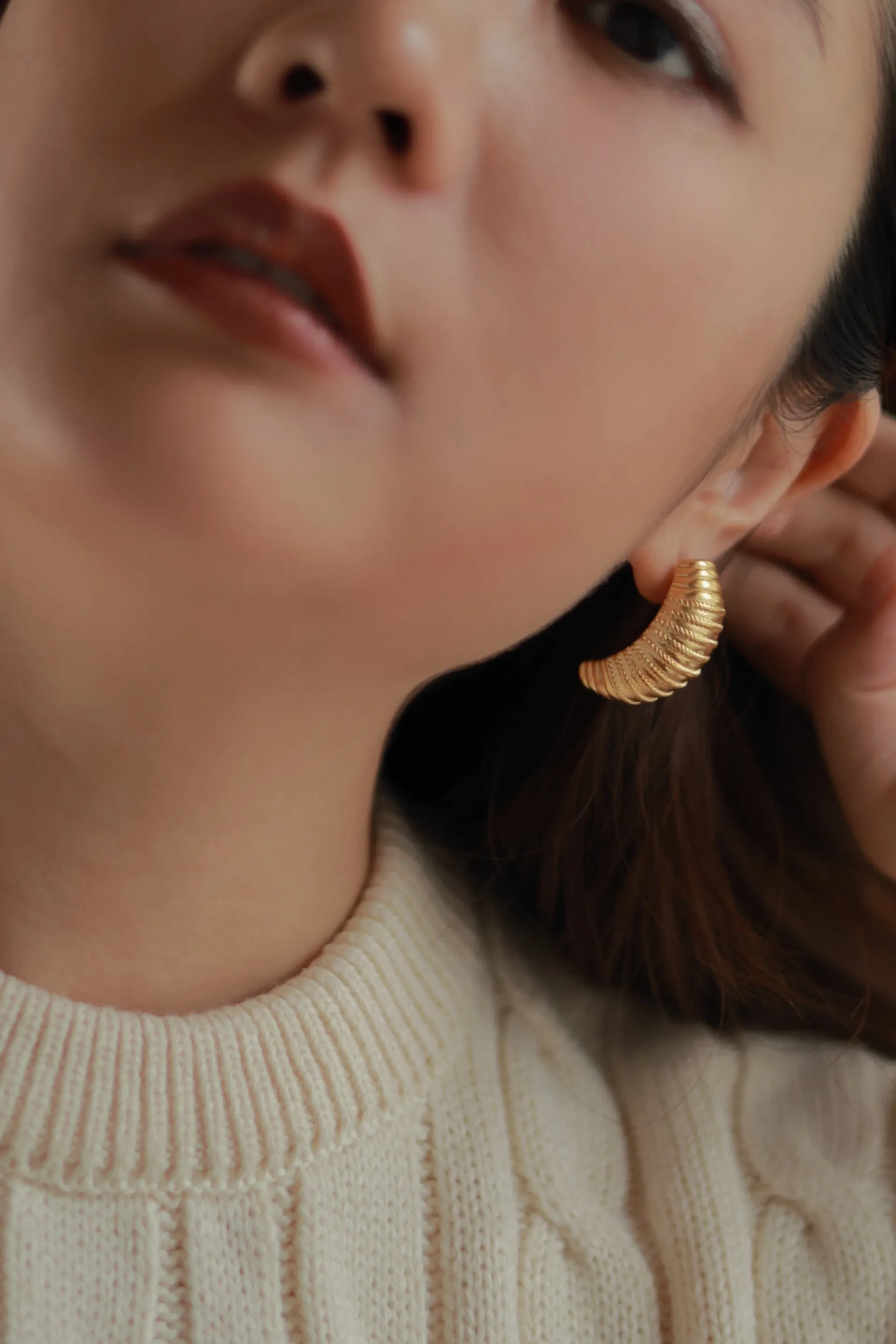 Chunky Croissant Earrings