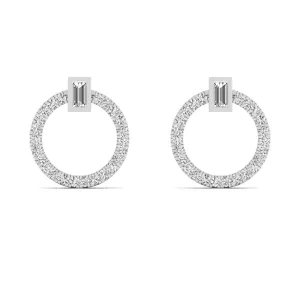 Circle Diamond Stud Earrings