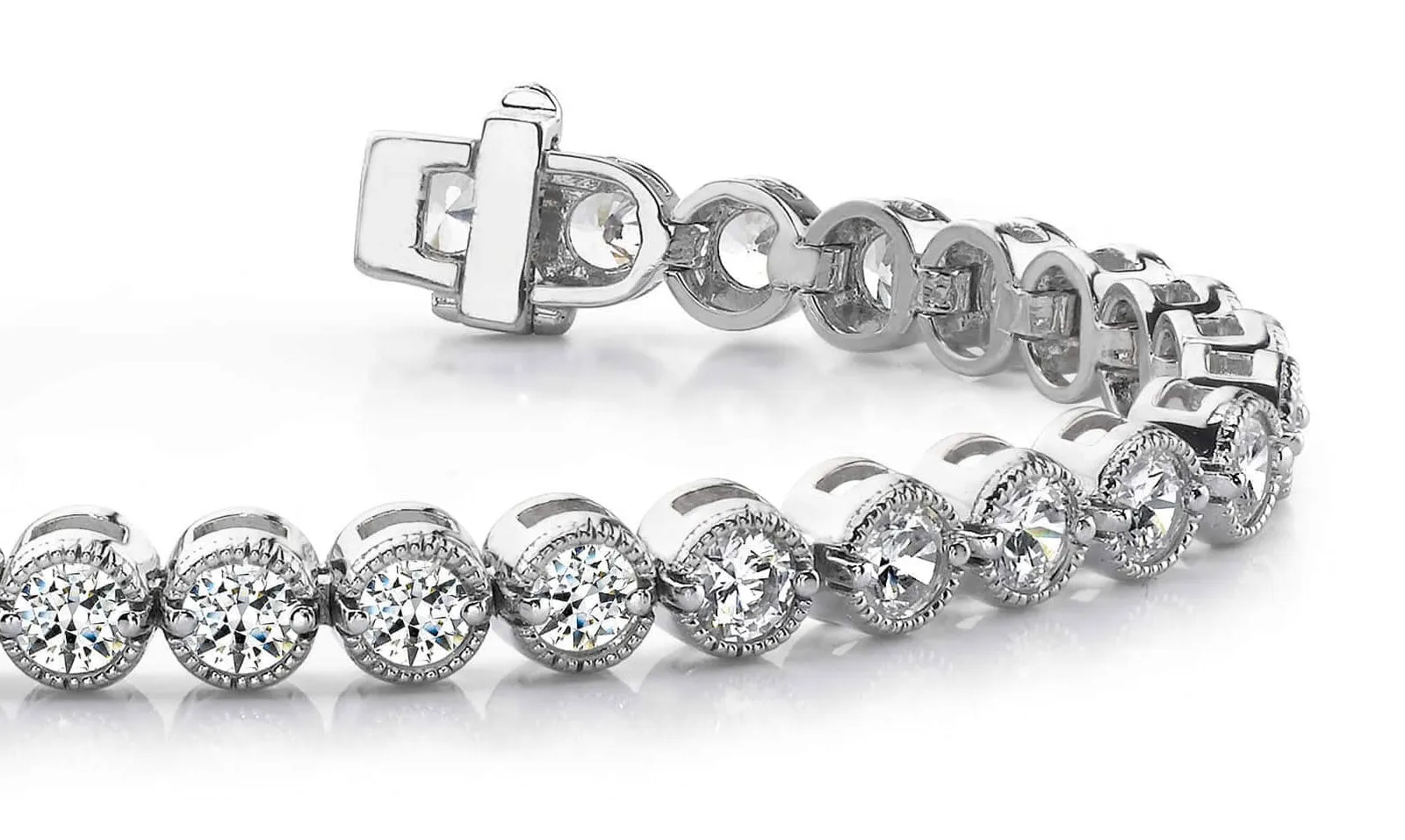 Circle Milgrain Diamond Bracelet with 8.25 ct.(finished) 4mm