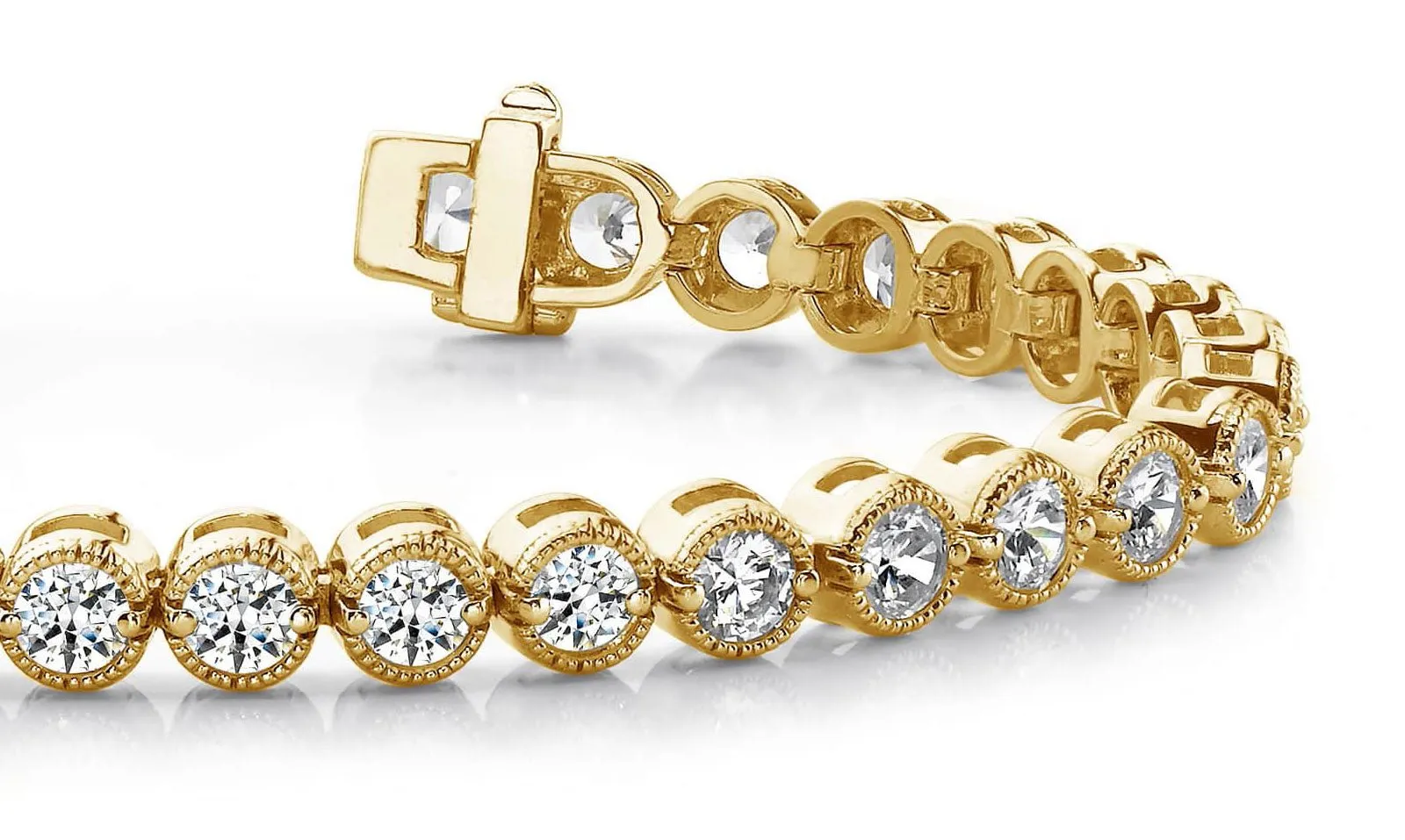 Circle Milgrain Diamond Bracelet with 8.25 ct.(finished) 4mm