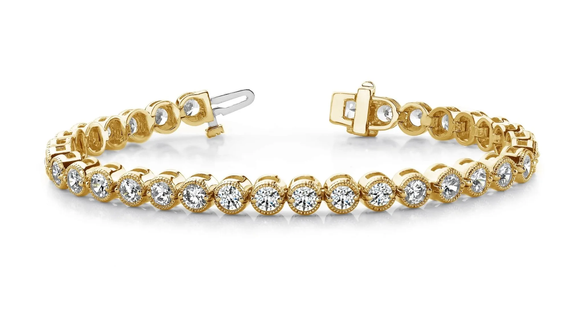 Circle Milgrain Diamond Bracelet with 8.25 ct.(finished) 4mm