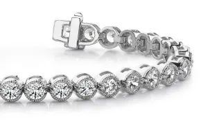 Circle Milgrain Diamond Bracelet with 8.25 ct.(finished) 4mm