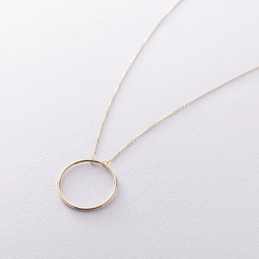 Circle Pendant Choker Necklace 14k Gold Dainty Simple Jewelry