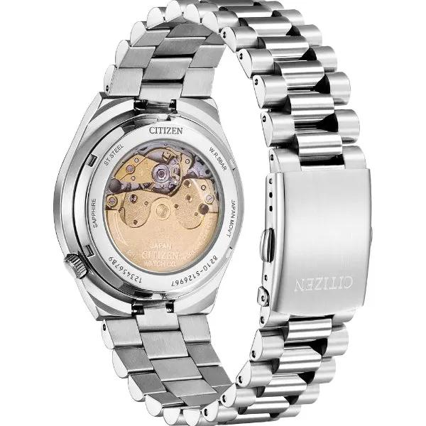 Citizen Tsuyosa Silver Stainless Steel Orange Dial Automatic Watch for Gents - NJ015188Z