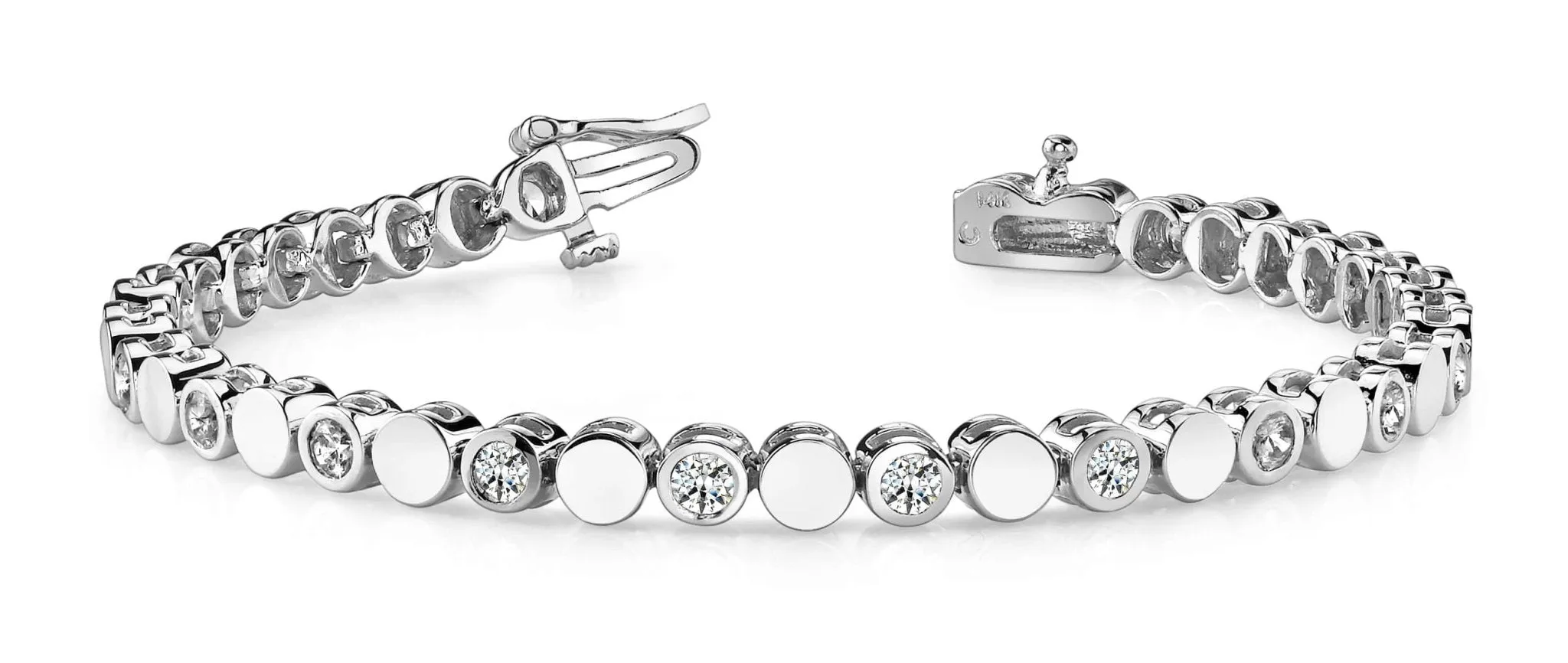 Classic Alternating Circle And Lab-Grown Diamond Bracelet with 1.29 ct.(finished) 2.5mm