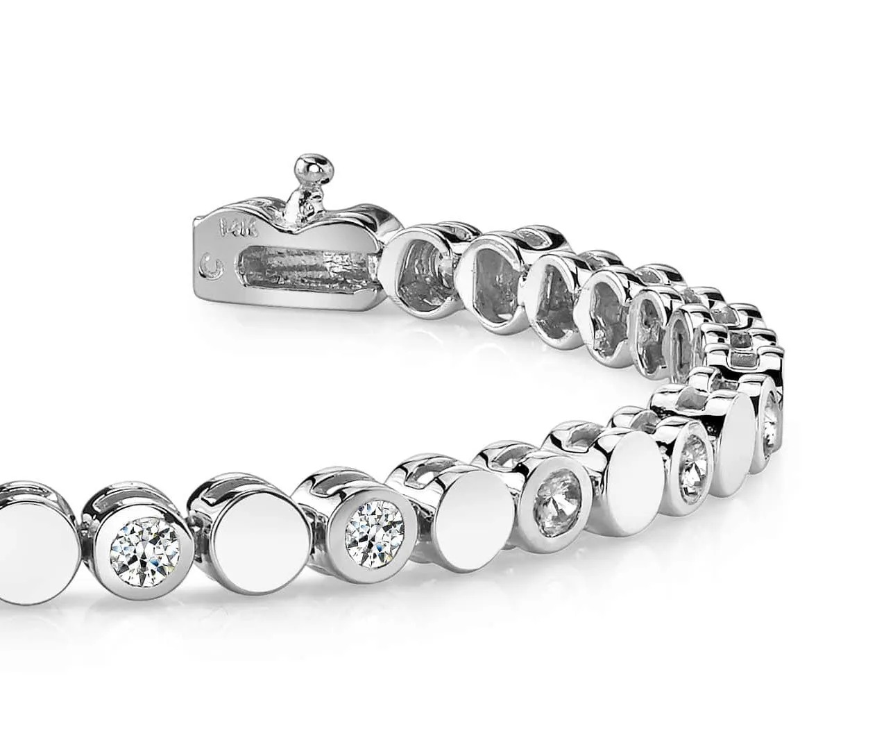 Classic Alternating Circle And Lab-Grown Diamond Bracelet with 1.29 ct.(finished) 2.5mm