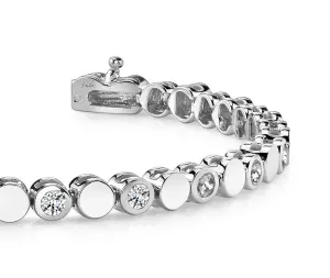 Classic Alternating Circle And Lab-Grown Diamond Bracelet with 1.29 ct.(finished) 2.5mm