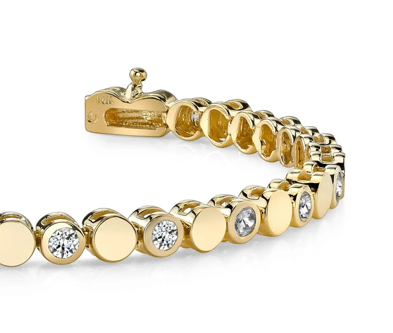 Classic Alternating Circle And Lab-Grown Diamond Bracelet with 1.29 ct.(finished) 2.5mm