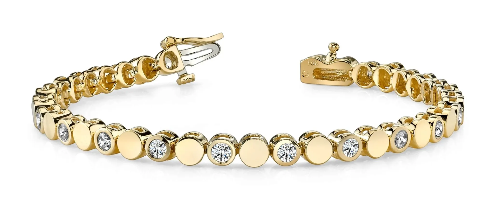 Classic Alternating Circle And Lab-Grown Diamond Bracelet with 1.29 ct.(finished) 2.5mm