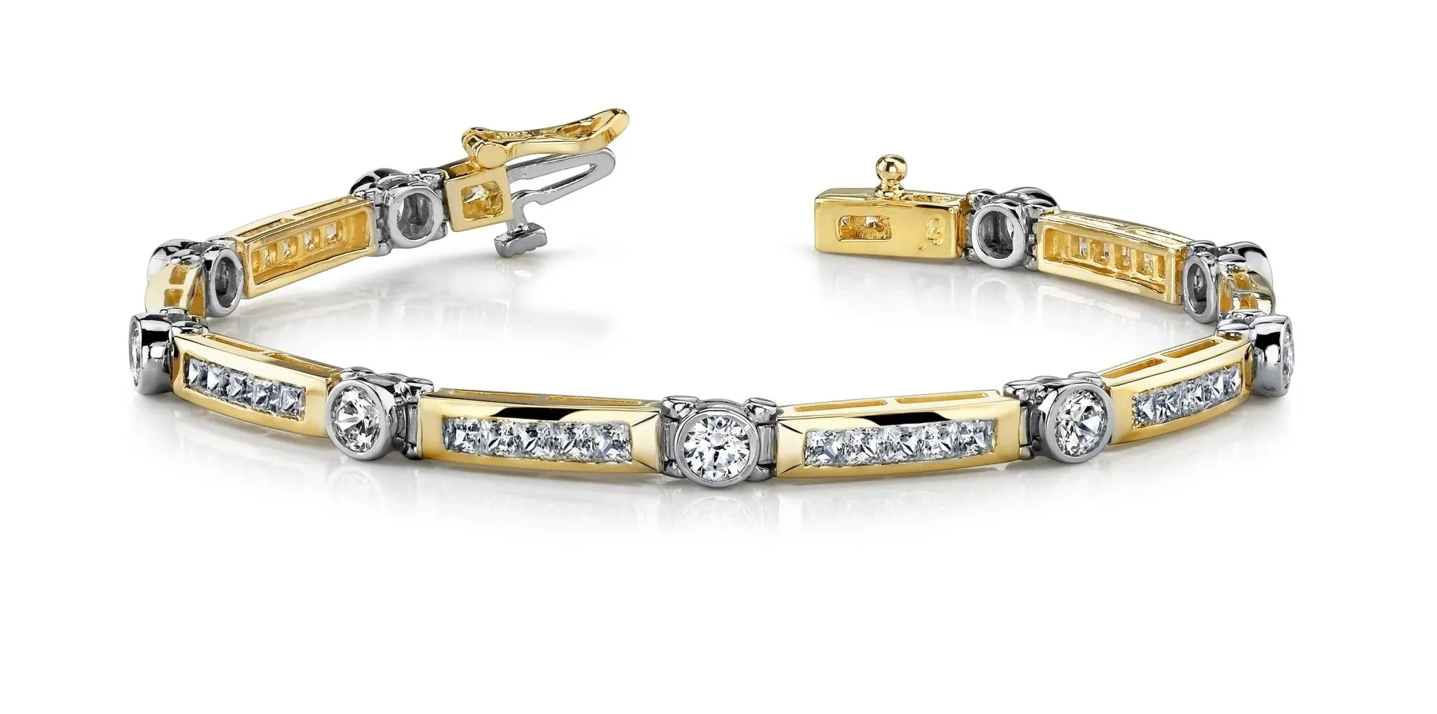 Classic Channel Frame Diamond Bracelet with 5.94 ct.(finished) 2.25mm, 3.8mm