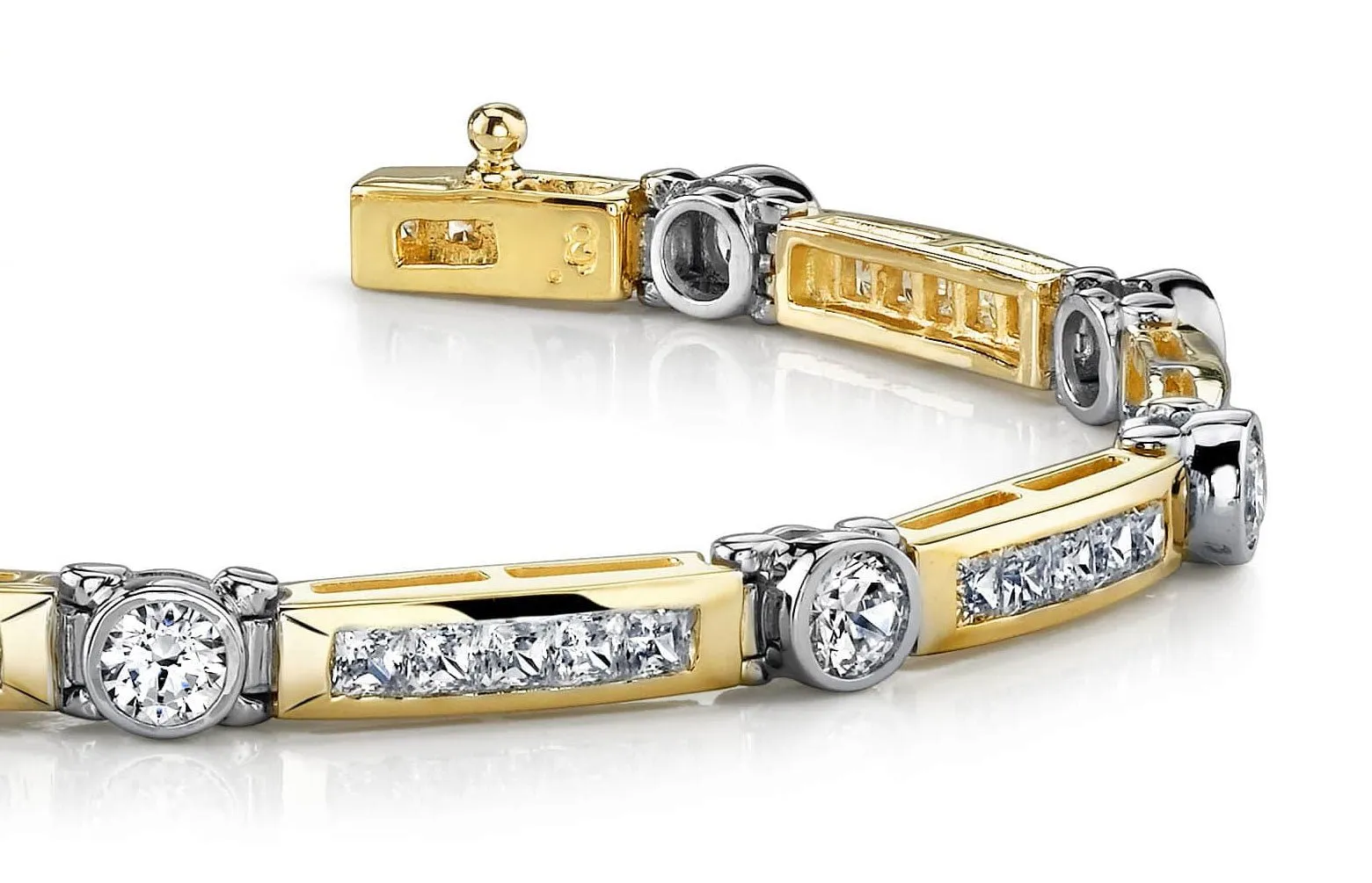 Classic Channel Frame Diamond Bracelet with 5.94 ct.(finished) 2.25mm, 3.8mm