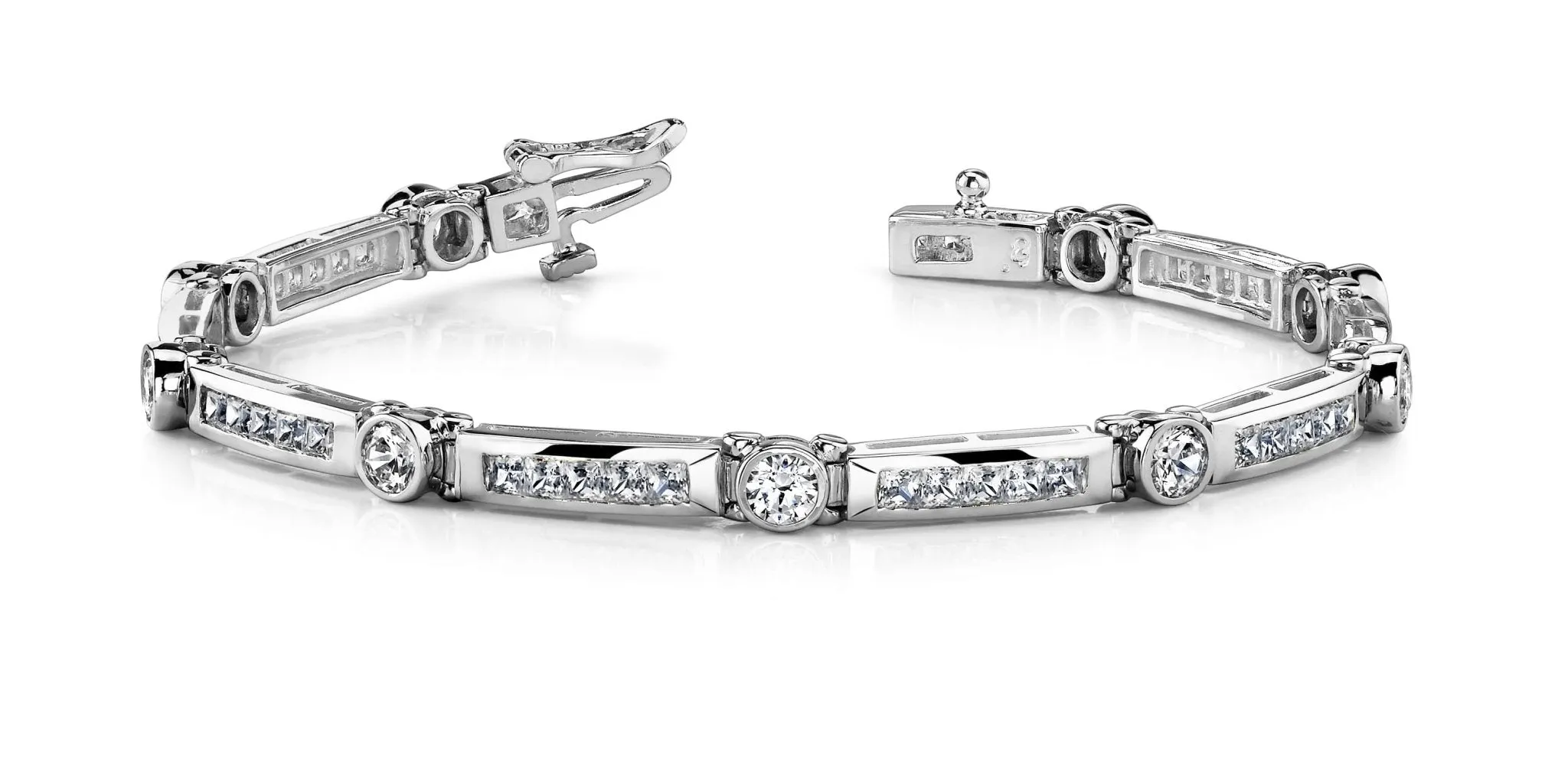 Classic Channel Frame Diamond Bracelet with 7.02 ct.(finished) 2.5mm, 4.25mm