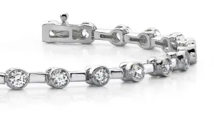 Classic Column Link Bezel Set Diamond Bracelet with 1.02 ct.(finished) 2mm