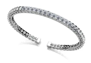 Classic Four Prong Flexible Lab-Grown Diamond Bangle with 4.68 ct.(finished) 2.8mm