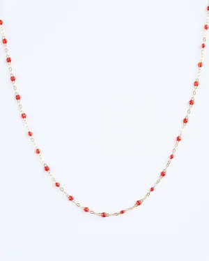 classic gigi yellow gold necklace 16.5" with ruby - gold