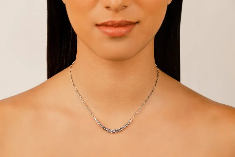 Classic Graduated Tennis Necklace With Diamond Chain  with 1.10 ct.(finished)